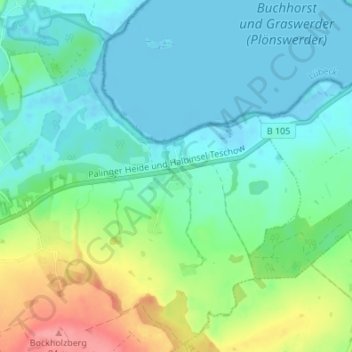 Carte topographique Zarnewenz, altitude, relief