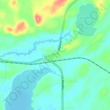 Carte topographique Dinorwic, altitude, relief