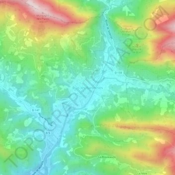 Carte topographique Buis-les-Baronnies, altitude, relief