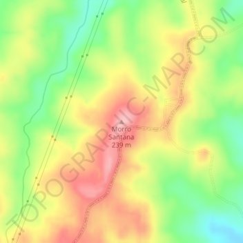 Carte topographique Morro Santana, altitude, relief