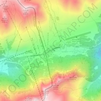Carte topographique Passo Tonale, altitude, relief