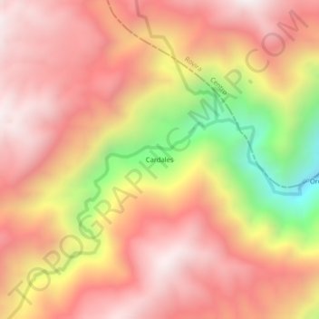 Carte topographique Cardales, altitude, relief