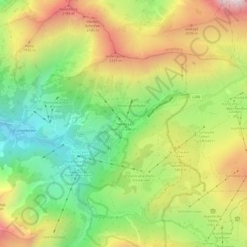 Carte topographique Nesslegg, altitude, relief