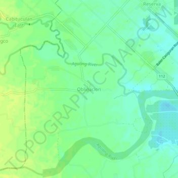 Carte topographique Obligacion, altitude, relief