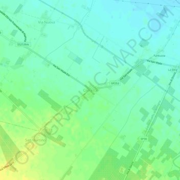 Carte topographique Crocetta, altitude, relief