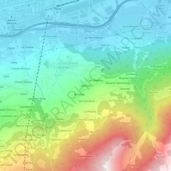 Carte topographique Gerbore, altitude, relief