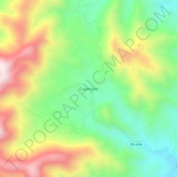 Carte topographique Cuyamapa, altitude, relief