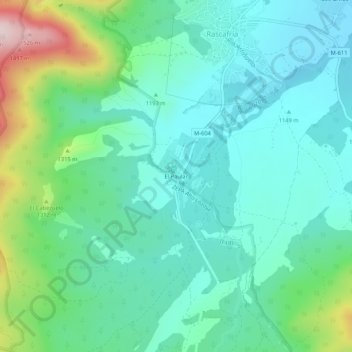 Carte topographique El Paular, altitude, relief