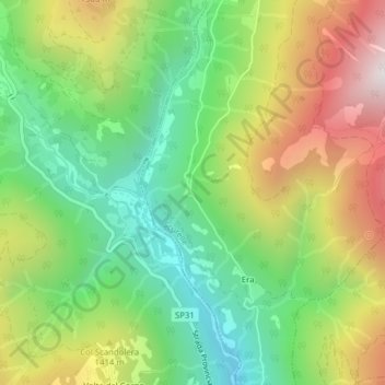 Carte topographique Crucolo, altitude, relief