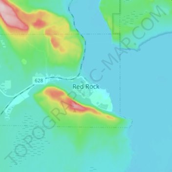 Carte topographique Red Rock, altitude, relief