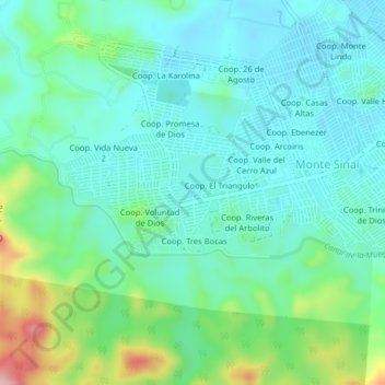 Carte topographique Voluntad de Dios, altitude, relief