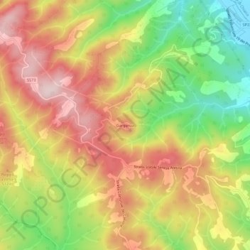 Carte topographique Gargonza, altitude, relief