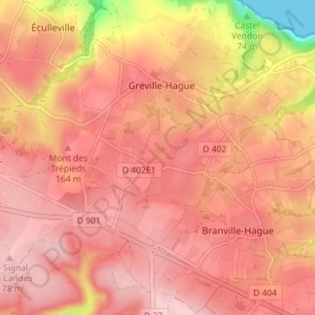 Carte topographique Le Lieu Bailly, altitude, relief