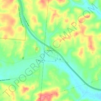 Carte topographique Thurman, altitude, relief