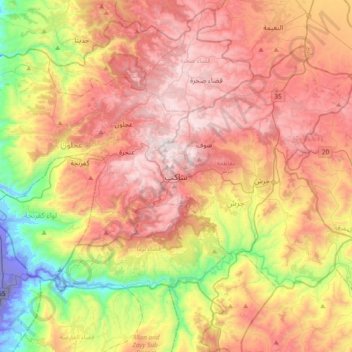 Carte topographique Sakib, altitude, relief