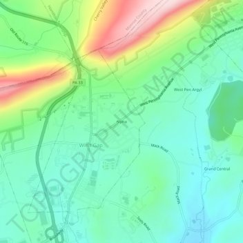 Carte topographique Alpha, altitude, relief