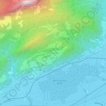 Carte topographique Wörschachberg, altitude, relief