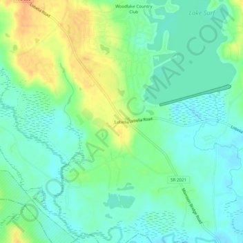 Carte topographique Lobelia, altitude, relief