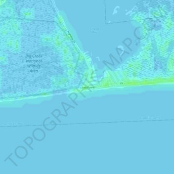 Carte topographique Long Point, altitude, relief