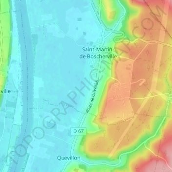 Carte topographique Le Brécy, altitude, relief