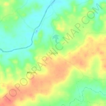 Carte topographique Tigipió, altitude, relief