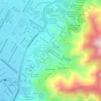 Carte topographique 75, altitude, relief