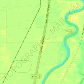 Carte topographique Glenlea, altitude, relief