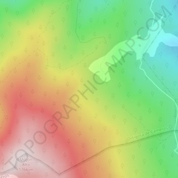 Carte topographique El Poyazo, altitude, relief