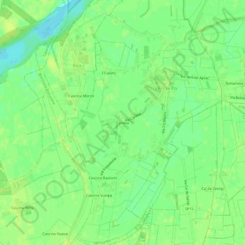 Carte topographique Canova, altitude, relief