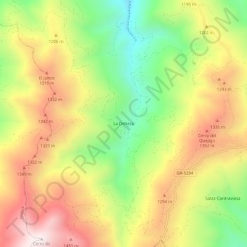 Carte topographique La Dehesa, altitude, relief