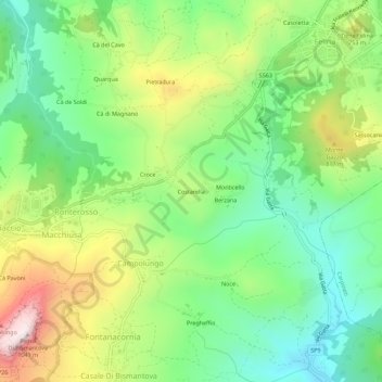 Carte topographique Costarella, altitude, relief