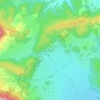Carte topographique Concejero, altitude, relief