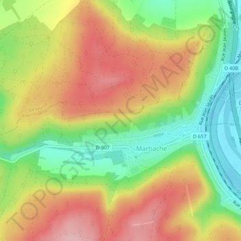 Carte topographique Rememont, altitude, relief