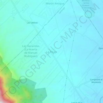 Carte topographique La Tinaja, altitude, relief