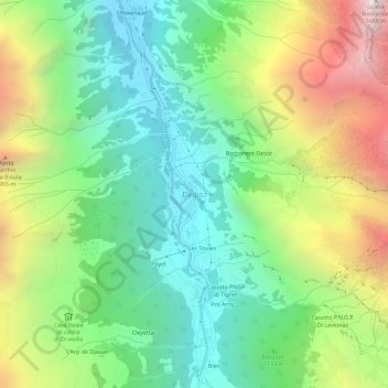 Carte topographique Dégioz, altitude, relief