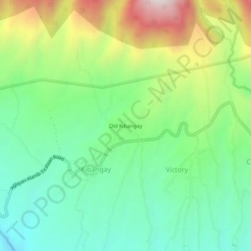 Carte topographique Old Kibangay, altitude, relief