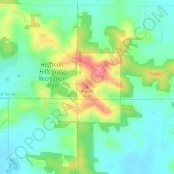 Carte topographique Mount Fuji, altitude, relief