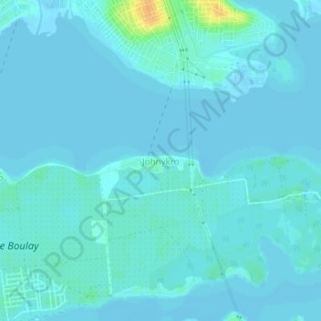 Carte topographique Johnykro, altitude, relief