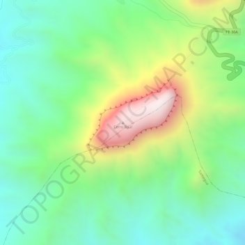 Carte topographique Cerro Baúl, altitude, relief