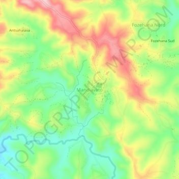 Carte topographique Mandiavato, altitude, relief