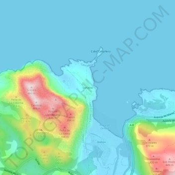 Carte topographique Sonabia, altitude, relief