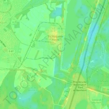 Carte topographique Rheinschluth, altitude, relief