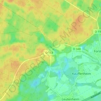 Carte topographique Koenigsbruck, altitude, relief