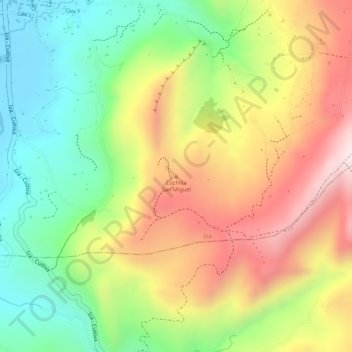 Carte topographique Cuchilla San Miguel, altitude, relief
