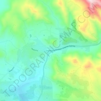 Carte topographique Coarsegold, altitude, relief