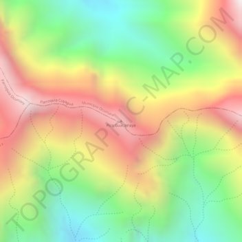 Carte topographique Pico Guacamaya, altitude, relief