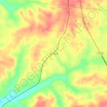 Carte topographique Bon Aqua, altitude, relief