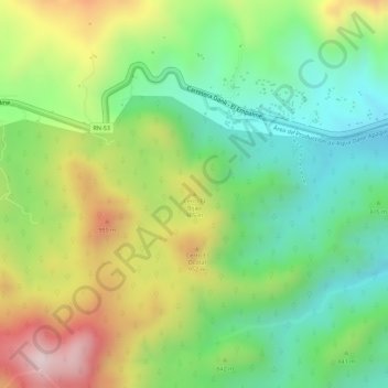 Carte topographique Cerro El Bijao, altitude, relief