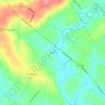 Carte topographique Bergey, altitude, relief