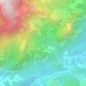 Carte topographique Alto Petrópolis, altitude, relief